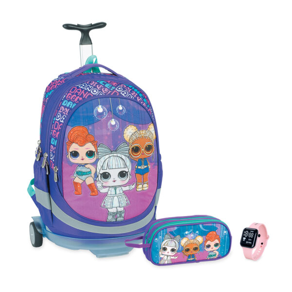 תיק טרולי וקלמר לול - LOL סגול בנות