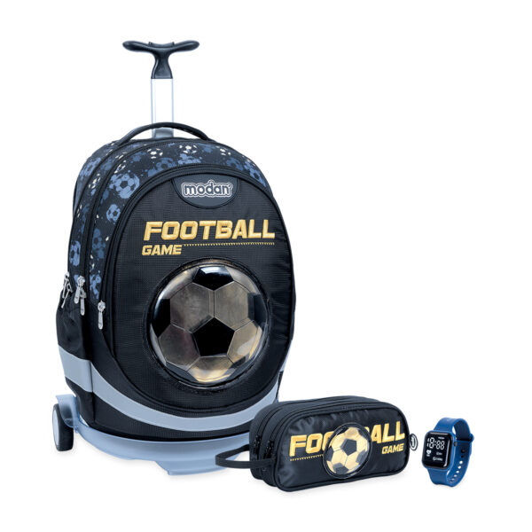 תיק טרולי וקלמר כדורגל שחור כדור זהב