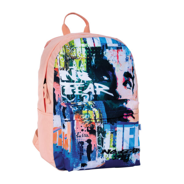 תיק ראלי NO FEAR אפרסק מודפס LIFE